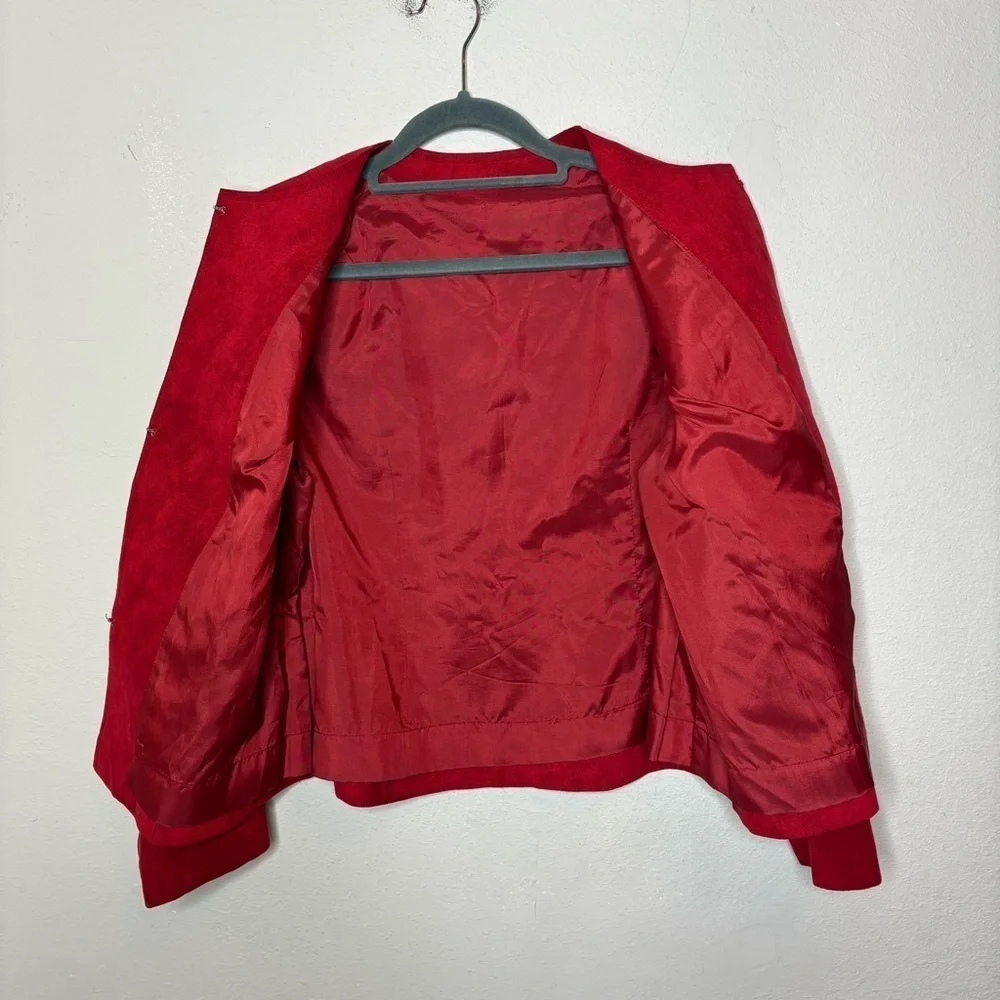 Striking Red Blazer with Modern Minimalist Design Medium